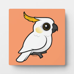 Yellow-crested Cockatoo (crest down) Photo Plaque 5.25