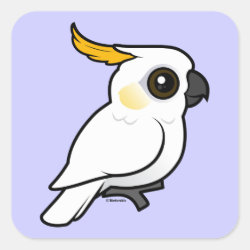 Yellow-crested Cockatoo (crest down) Square Sticker