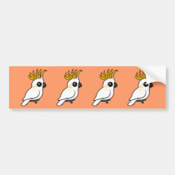 Yellow-crested Cockatoo (crest up) Bumper Sticker