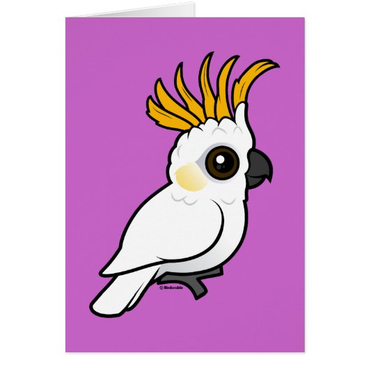 Yellow-crested Cockatoo (crest up) Cards (Front)