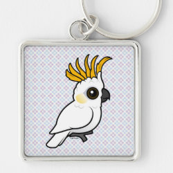 Yellow-crested Cockatoo (crest up) Premium Square Keychain