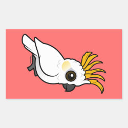 Yellow-crested Cockatoo (crest up) Rectangle Sticker