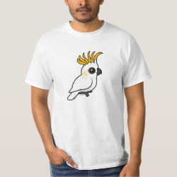 Yellow-crested Cockatoo (crest up) Men's Crew Value T-Shirt