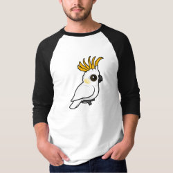 Yellow-crested Cockatoo (crest up) Men's Basic 3/4 Sleeve Raglan T-Shirt