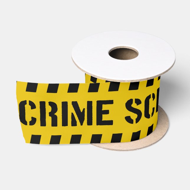 Yellow Crime Scene Do not Cross Police Party Satin Satin Ribbon (Spool)