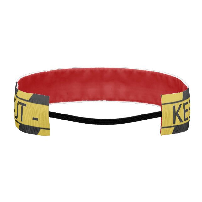 Yellow Crime Scene Tape Athletic Headband (Back)