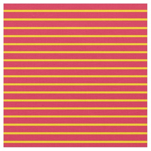 Yellow & Crimson Lined/Striped Pattern Fabric