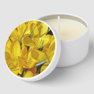 Yellow Crocus Flowers Mini Candle Favors