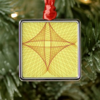 yellow cross metal ornament