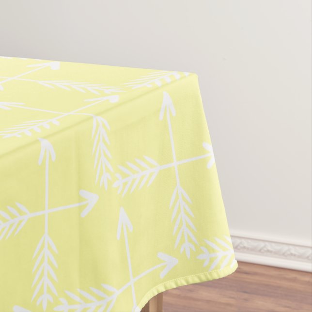 Yellow Crossed Arrows Pattern Tablecloth (In Situ)