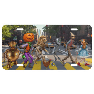 Yellow Crosswalk License Plate