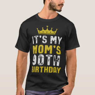 Yellow Crown 90th Bday For Mom From Son Daughter T-Shirt