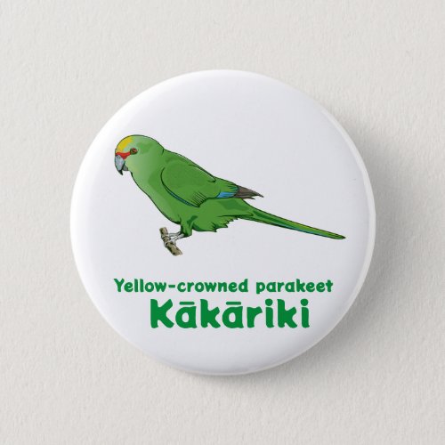 Yellow Crowned Kakariki Button