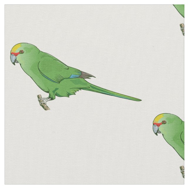 Yellow Crowned Kakariki Fabric (Close Up)