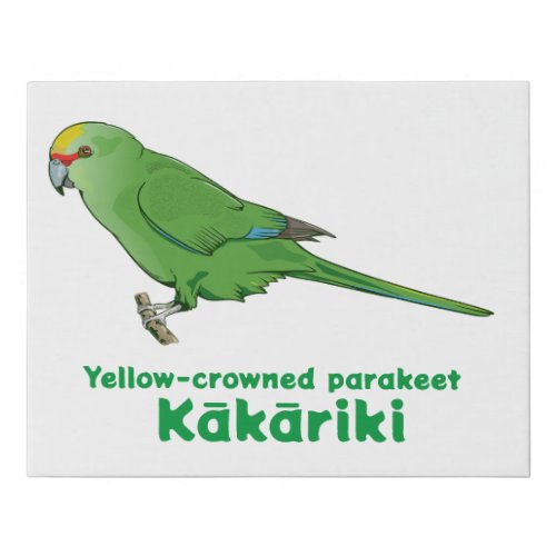 Yellow Crowned Kakariki Faux Canvas Print