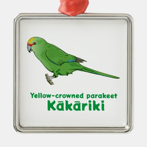 Yellow Crowned Kakariki Metal Ornament