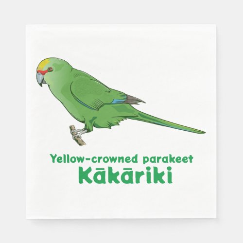 Yellow Crowned Kakariki Napkins