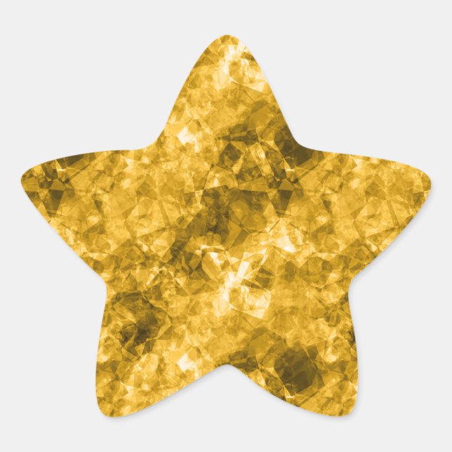 Yellow Crumpled Texture Star Sticker (Front)