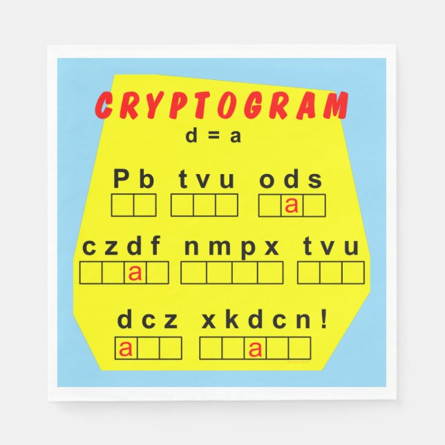 Yellow Cryptogram Napkins (Front)