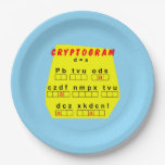 Yellow Cryptogram Paper Plates