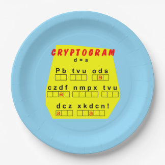 Yellow Cryptogram Paper Plates