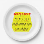 Yellow Cryptogram Paper Plates