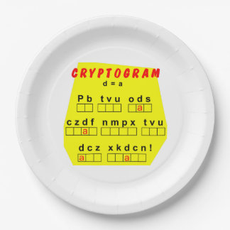 Yellow Cryptogram Paper Plates