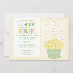 Yellow Cupcake Baby Sprinkle Invitation
