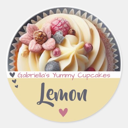 Yellow Cupcake Cake Photo Template Baking Label
