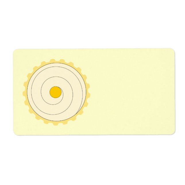 Yellow Cupcake. Iced cake. Label (Front)