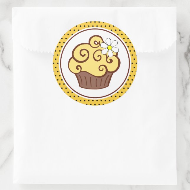 Yellow Cupcake Stickers (Bag)