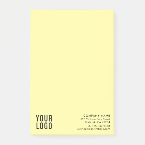 Yellow Custom Business Logo Promotional 4 x 6 Post_it Notes