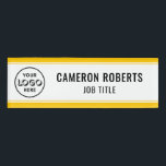 Yellow Custom Company Logo Employee Name Tag<br><div class="desc">Personalize this yellow edged name tag with your company logo, employee name and job title. It's available with a magnetic back fastener or with a safety pin back. It's a lightweight name tag - 1 inch x 3 inch. Be sure to select a backing option where it says "Backing Option"...</div>