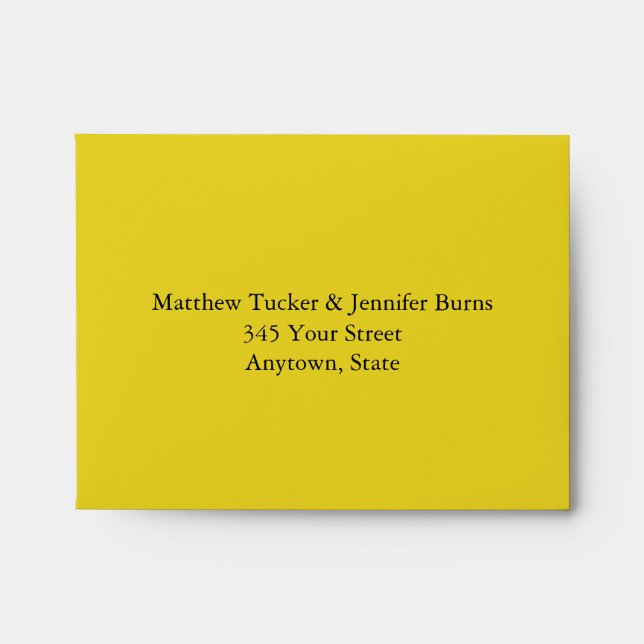 Yellow Custom Envelope with Pre-Printed Address (Front)