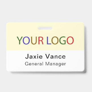 Yellow Custom Hard Plastic  with Metal Clip Badge