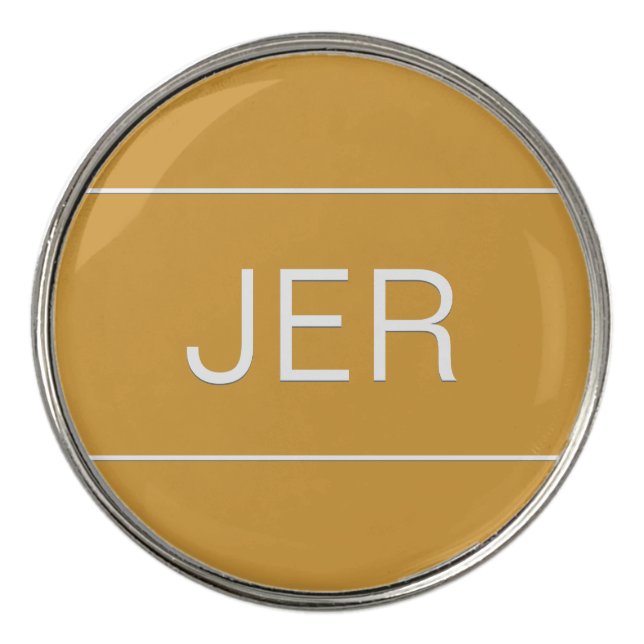 Yellow Custom monogrammed golfers best Golf Ball Marker (Front)