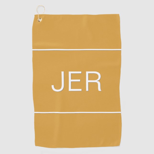 Yellow Custom Monogrammed Golfers Best Golf Towel (Front)