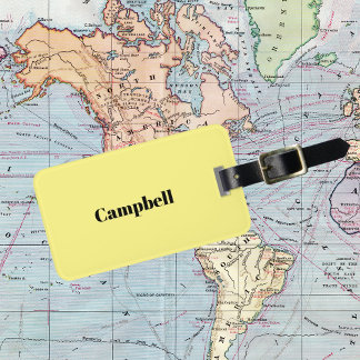 Yellow custom name luggage tag