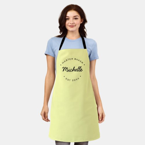 Yellow Custom Name Year Master Baker Apron