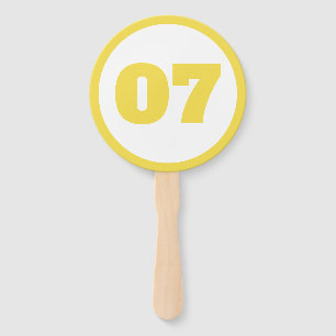 yellow custom number hand fan