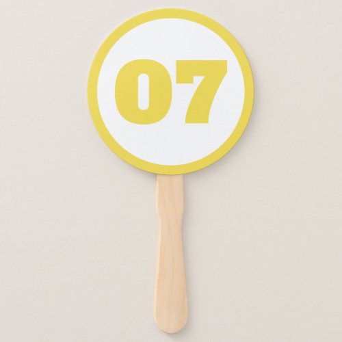 yellow custom number hand fan