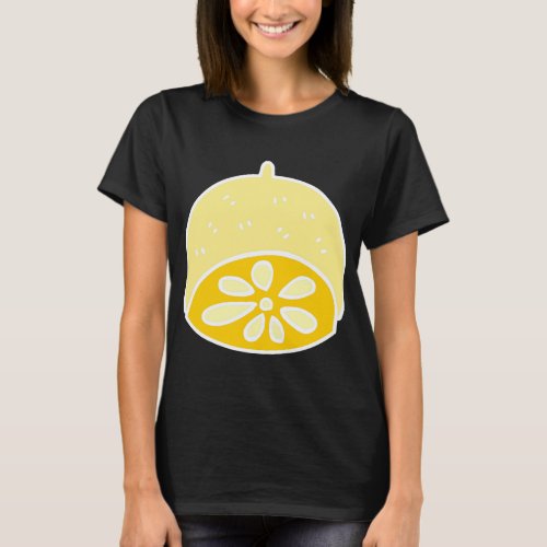 Yellow Cute Food Lemon Fruit Cartoon Kawaii Anime  T_Shirt