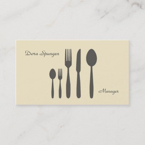 Yellow Cutlery Business Card