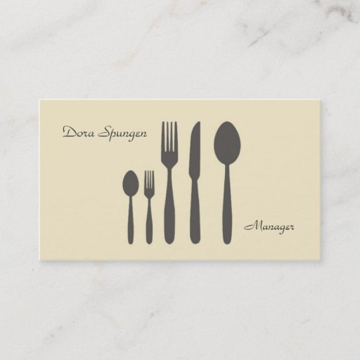 Customizable Yellow Cutlery Business Card