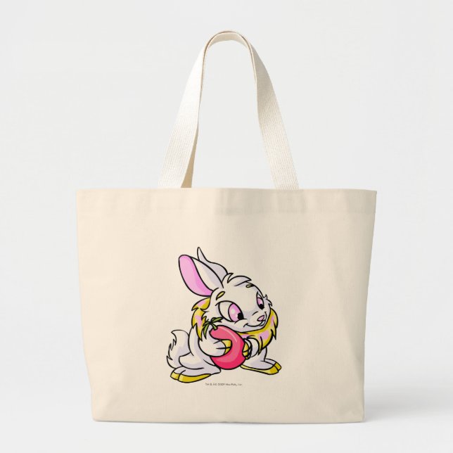 Yellow Cybunny hugging Negg Large Tote Bag (Front)