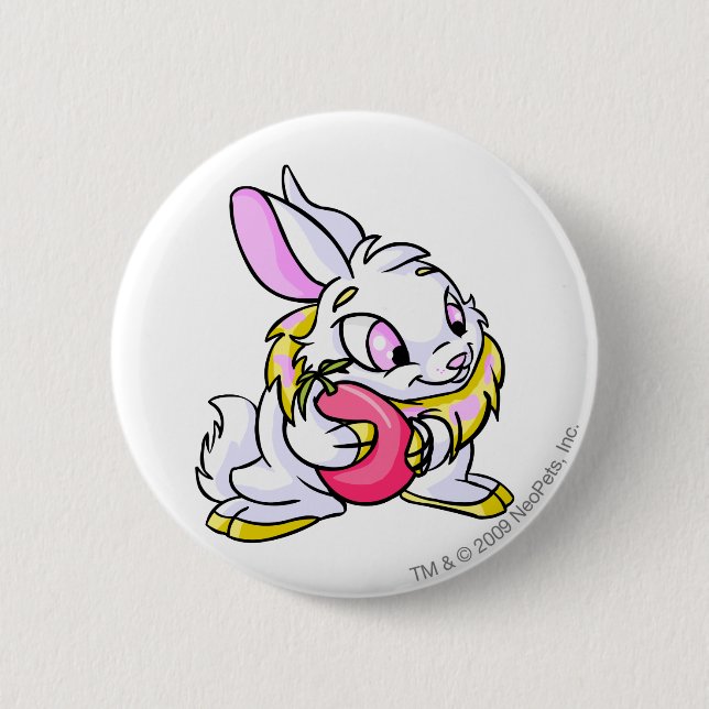 Yellow Cybunny hugging Negg Pinback Button (Front)