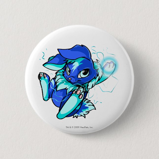 Yellow Cybunny with Stars Pinback Button (Front)