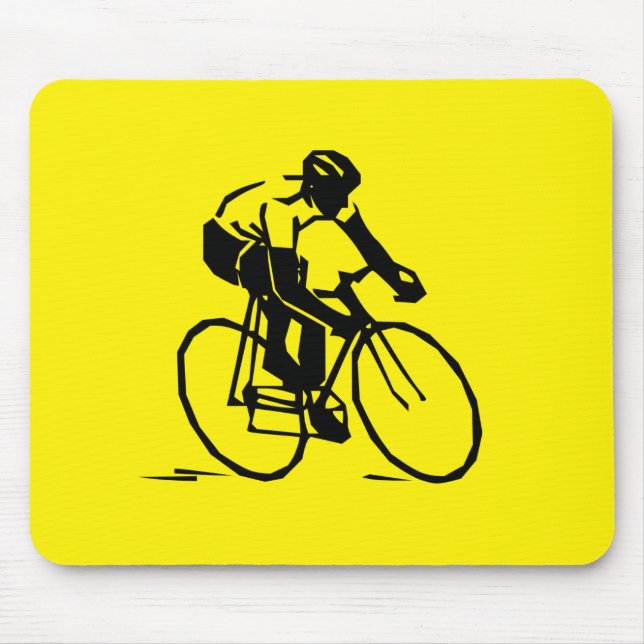 Yellow Cycling Mouse Pad (Front)