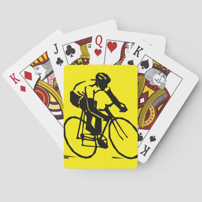Yellow Cycling Poker Cards (Back)