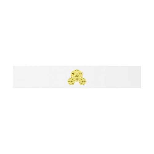 Yellow D20 Dice Wedding Belly Bands Invitation Belly Band